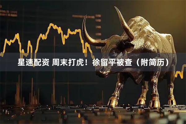 星速配资 周末打虎！徐留平被查（附简历）